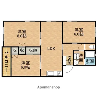 グランパル21B【1階】の間取り