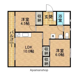 イーストパレス南新屋【4階】の間取り