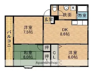 ドリームCITYB【2階】の間取り