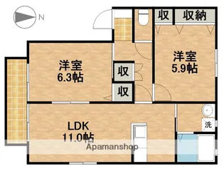 グレースコートA【1階】の間取り