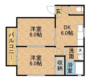 コーポ汀【201号室】の間取り