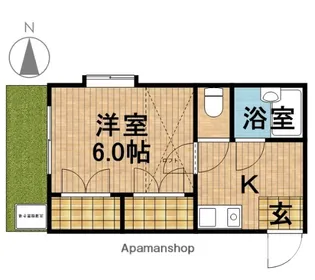 1Kの間取り画像