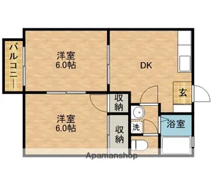 アルメリア岡部Ⅱ【2階】の間取り