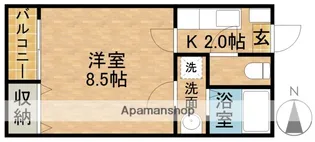 クレフラスト鴨江【1階】の間取り