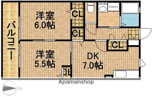 ジョワイユ【202号室】の間取り
