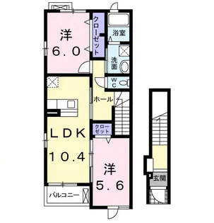 ヴィラ・カネトヨ Ⅱ【2階】の間取り
