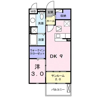 フローラミルト【1階】の間取り