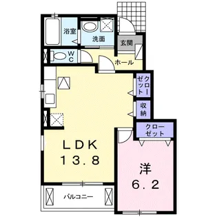 フォレスタ横須賀【1階】の間取り