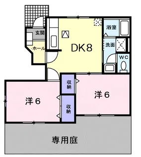 サンドミールB【1階】の間取り