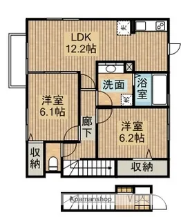 QUATRE SAISONS【202号室】の間取り
