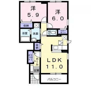 DーBELIEVEⅣA【1階】の間取り