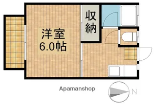 カクサン第二コーポ【2階】の間取り