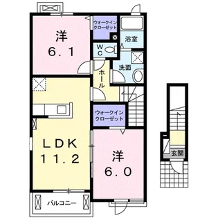 メゾン エンジュ Ⅱ【2階】の間取り