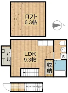 フラワーマウンテン【201号室】の間取り
