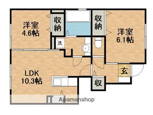 サンライフ原島【1階】の間取り