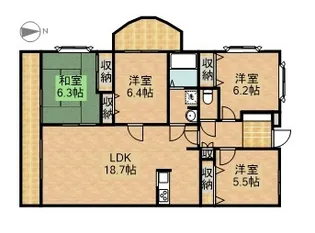 アーバンライフ楊子【4階】の間取り