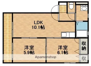 ハイツ陽光【2階】の間取り