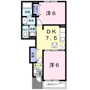 エルミタージュ【1階】の間取り