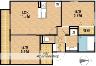 リベルタポルタ【3階】の間取り