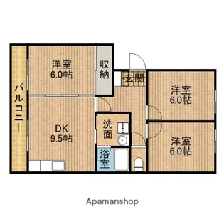 カームヒルズN【3階】の間取り