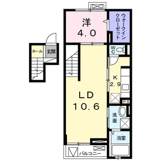 グリシーヌ【4階】の間取り