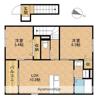 ディモア笠井【203号室】の間取り