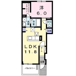 グランツ きたはま【1階】の間取り