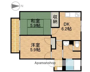 メゾンボナールS【101号室】の間取り
