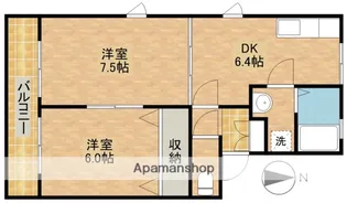 メゾン三ツ谷B【2階】の間取り