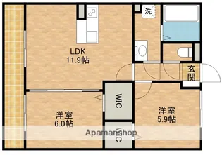ロゼッタ初生【3階】の間取り