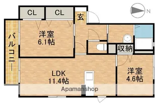 パインクレストA【2階】の間取り