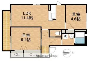 パールハイツA【2階】の間取り