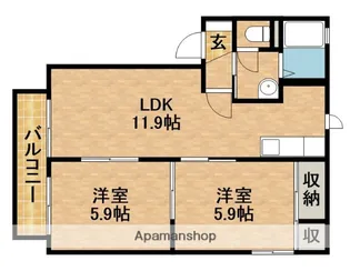 ディアスMOMO【202号室】の間取り