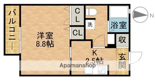 グリーンタウンA【105号室】の間取り