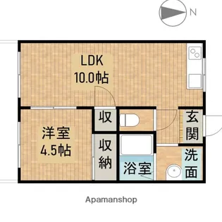 ニューバレイB【1階】の間取り