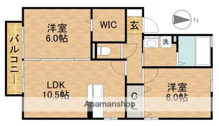 ソレアードB【2階】の間取り