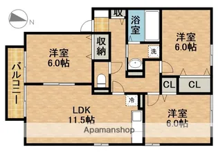 ウィル・フレアA【2階】の間取り