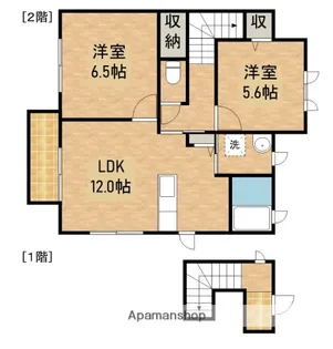 タウニィA【2号室】の間取り