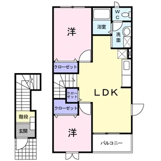 チェスターコートA【2階】の間取り