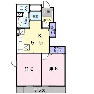 チェスターコートB【1階】の間取り