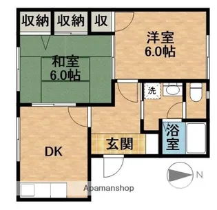 ラベンダーハウスA【102号室】の間取り