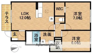 ルミエール20B【1階】の間取り