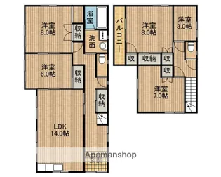 静岡県焼津市一色【一戸建】の間取り