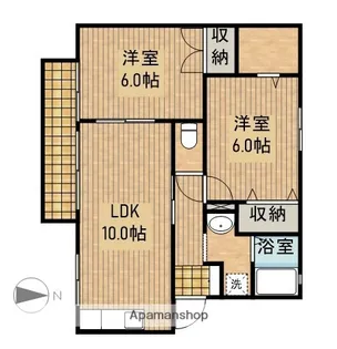 ロイヤルガーデンE【2階】の間取り