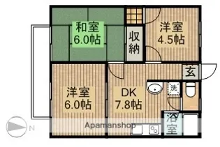 サンビレッチD【201号室】の間取り