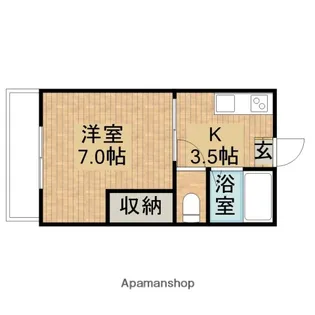 ヴィラベルディC【202号室】の間取り