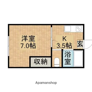 ヴィラベルディC【1階】の間取り