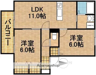 ヴァンベールA【1階】の間取り