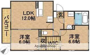 セジュール・フーキB【1階】の間取り