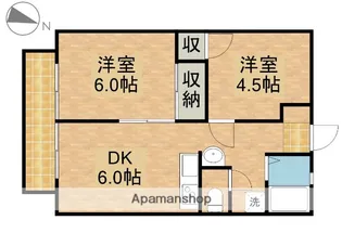 2DKの間取り画像